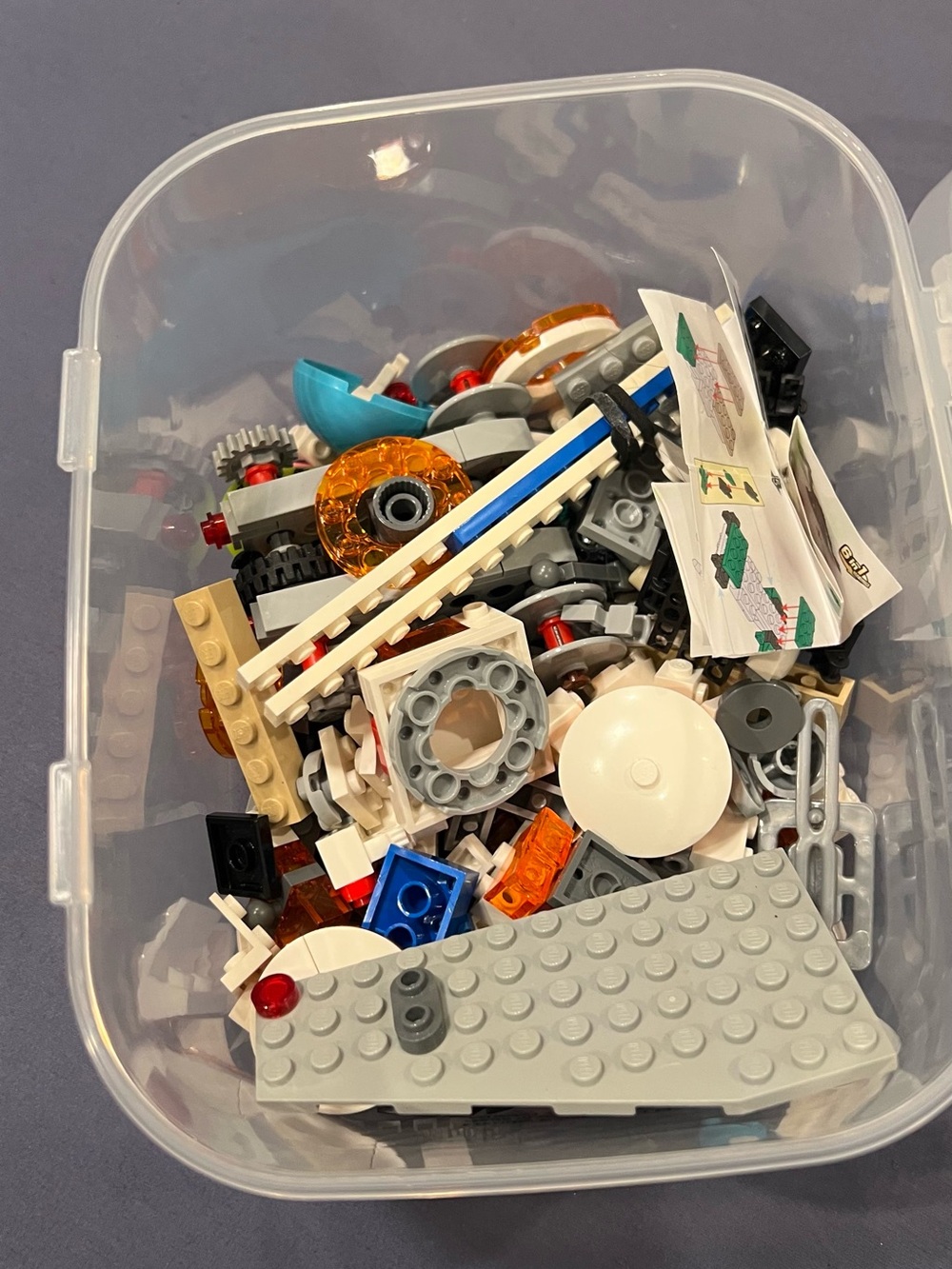 Assorted Lego small pieces - Blue, Black, White